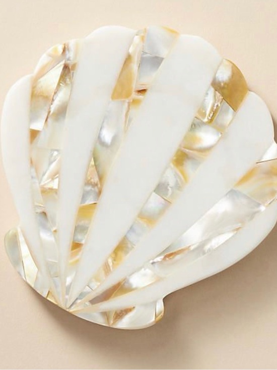 Anthropologie Shell Coasters in White